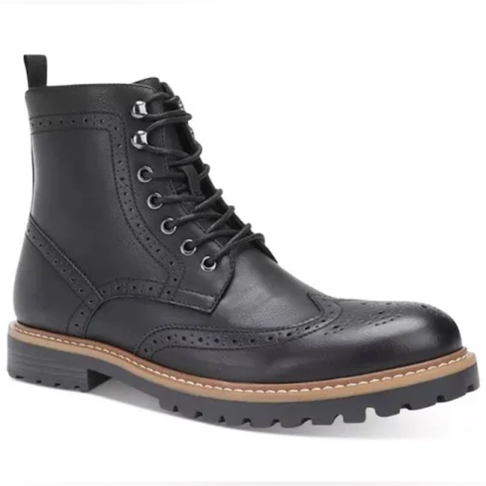 Club room Wingtip lace-up boots size 12 men’s 
Decorative broguing at upper